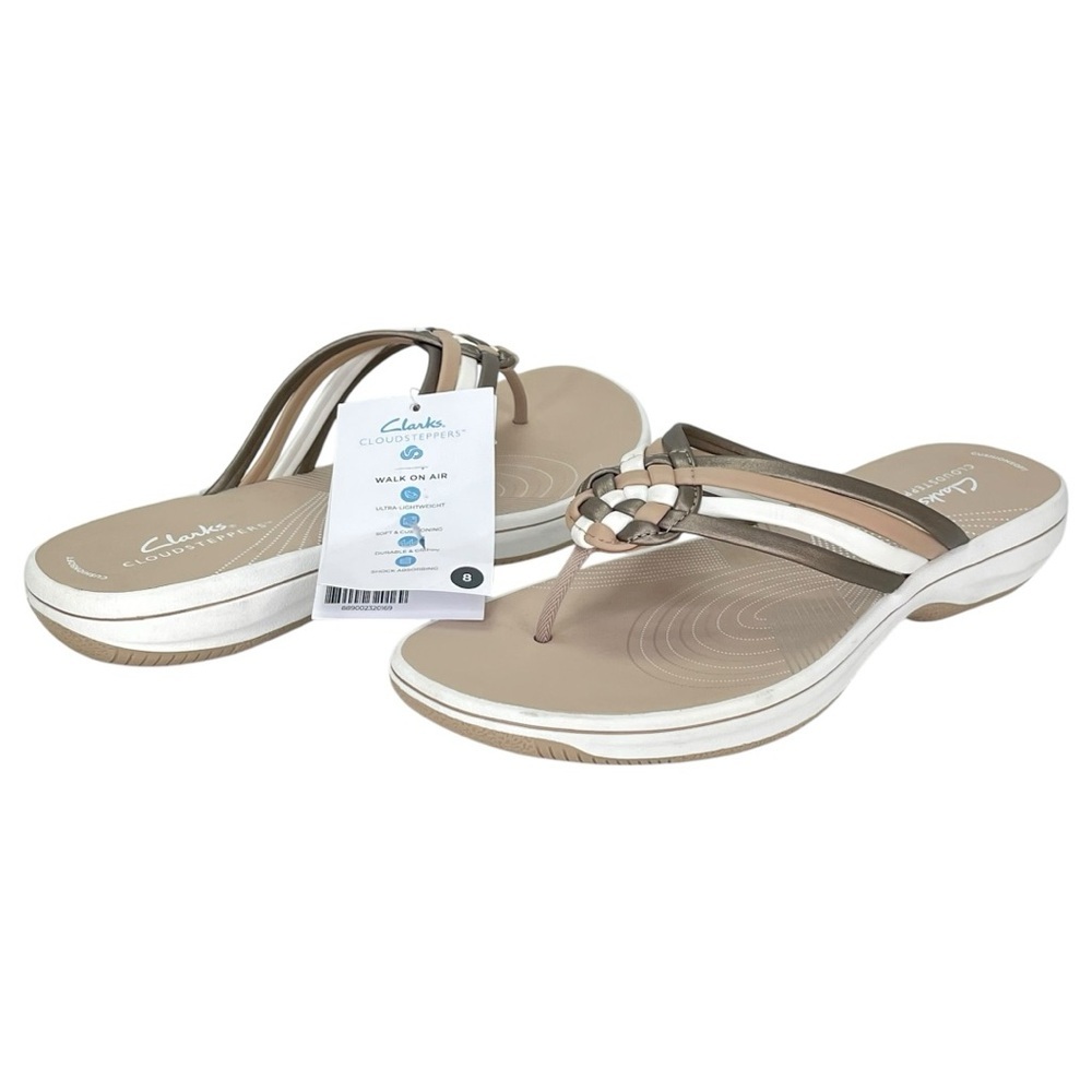 Clarks Cloudsteppers Breeze Coral Womens Thong Sandals Size 8M - Picture 10 of 11